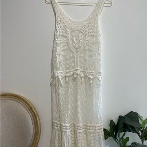 Crochet white dress